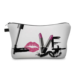 Letter Print Zipper Small Cosmetic Bag Lightweight Travel Storage Bag