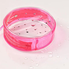 Pink Transparent Round Storage Bag Zipper Waterproof Cosmetic Bag