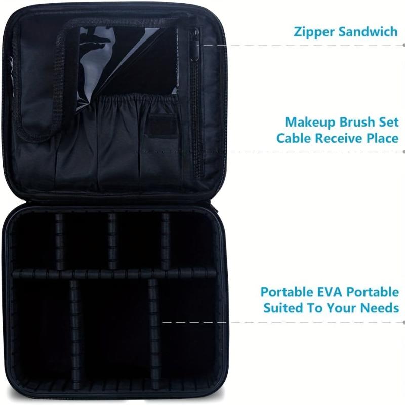 Travel Cosmetic Case Adjustable Dividers Makeup Storage Bag