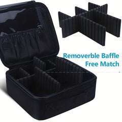 Travel Cosmetic Case Adjustable Dividers Makeup Storage Bag
