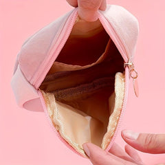 Mini Flocking Fabric Sanitary Napkin Bag Earphone Storage Portable Organizer
