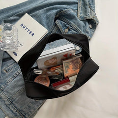Plush Letter Patch Decor Cosmetic Bag Transparent Snack Pouch