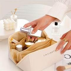 Large Capacity Travel Cosmetic Bag PU Leather Organizer Bag