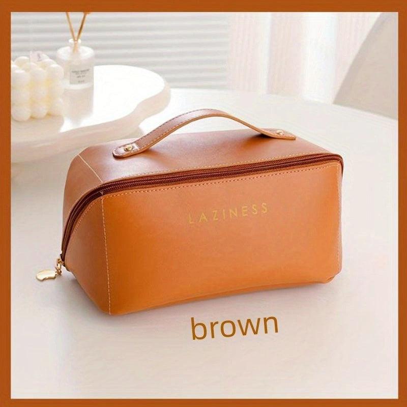 Large Capacity Travel Cosmetic Bag PU Leather Organizer Bag