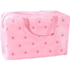 Transparent Flower Pattern Square Makeup Bag Plastic Handheld Cosmetic Bag