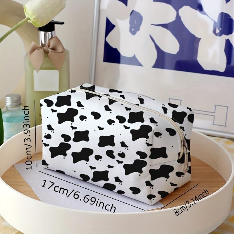 Cow Pattern Storage Makeup Bag Zipper Travel Cosmetics Pouch