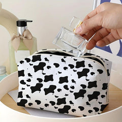 Cow Pattern Storage Makeup Bag Zipper Travel Cosmetics Pouch