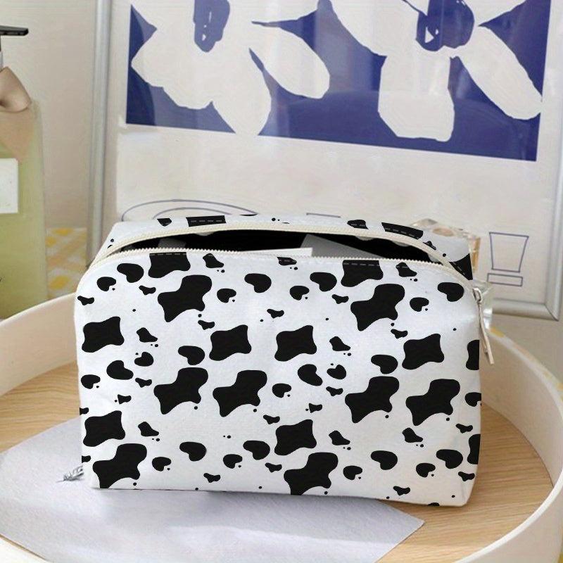 Cow Pattern Storage Makeup Bag Zipper Travel Cosmetics Pouch