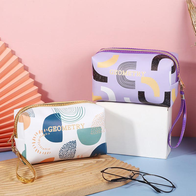 Colorful Printed Cosmetic Bag Portable Travel Storage Pouch