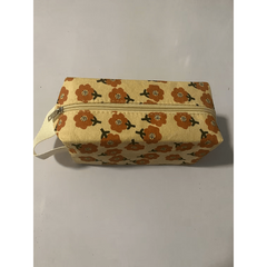Houndstooth Pattern Cosmetic Bag Portable Canvas Makeup Brush Bag