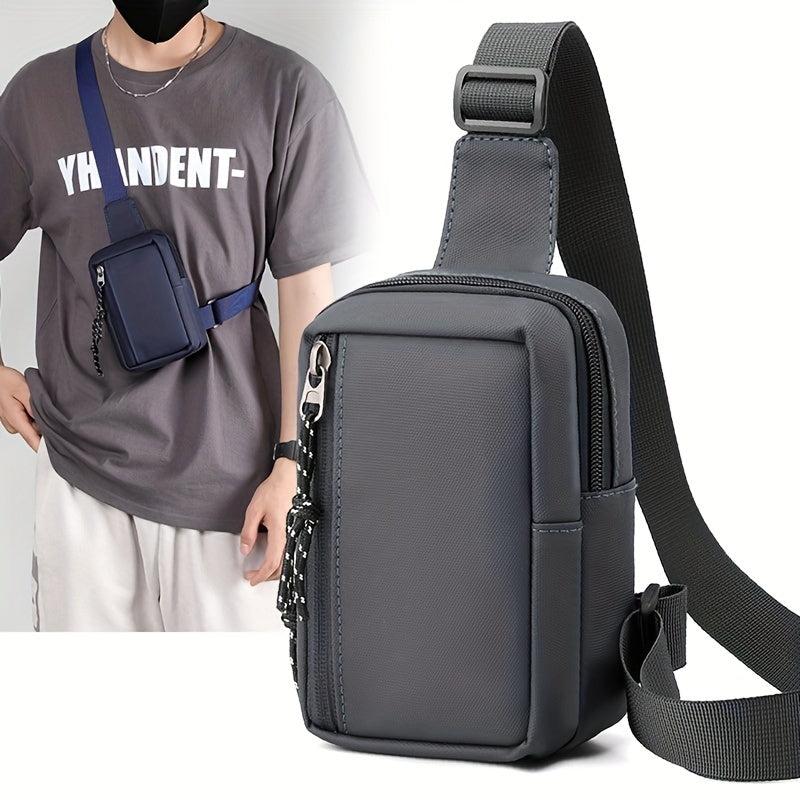 Men's Sports Mini Chest Sling Shoulder Bag Casual Nylon Phone Bag