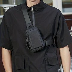 Men's Sports Mini Chest Sling Shoulder Bag Casual Nylon Phone Bag