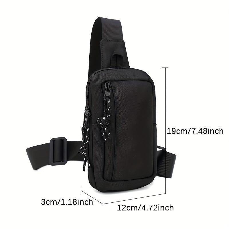 Men's Sports Mini Chest Sling Shoulder Bag Casual Nylon Phone Bag