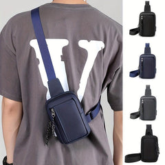 Men's Sports Mini Chest Sling Shoulder Bag Casual Nylon Phone Bag