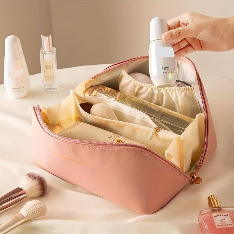 Minimalist Solid Makeup Zipper Bag All Match Versatile Toiletry Wash Bag