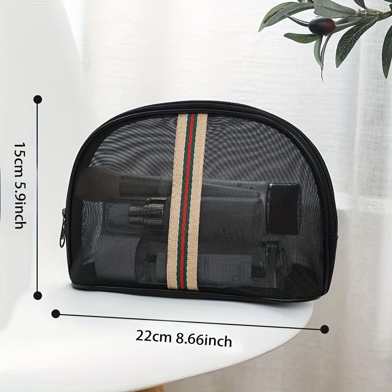 Mesh Travel Toiletry Bag Zipper Wash Bag Women's Cosmetic Storage Portable