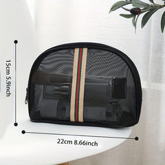 Mesh Travel Toiletry Bag Zipper Wash Bag Women's Cosmetic Storage Portable