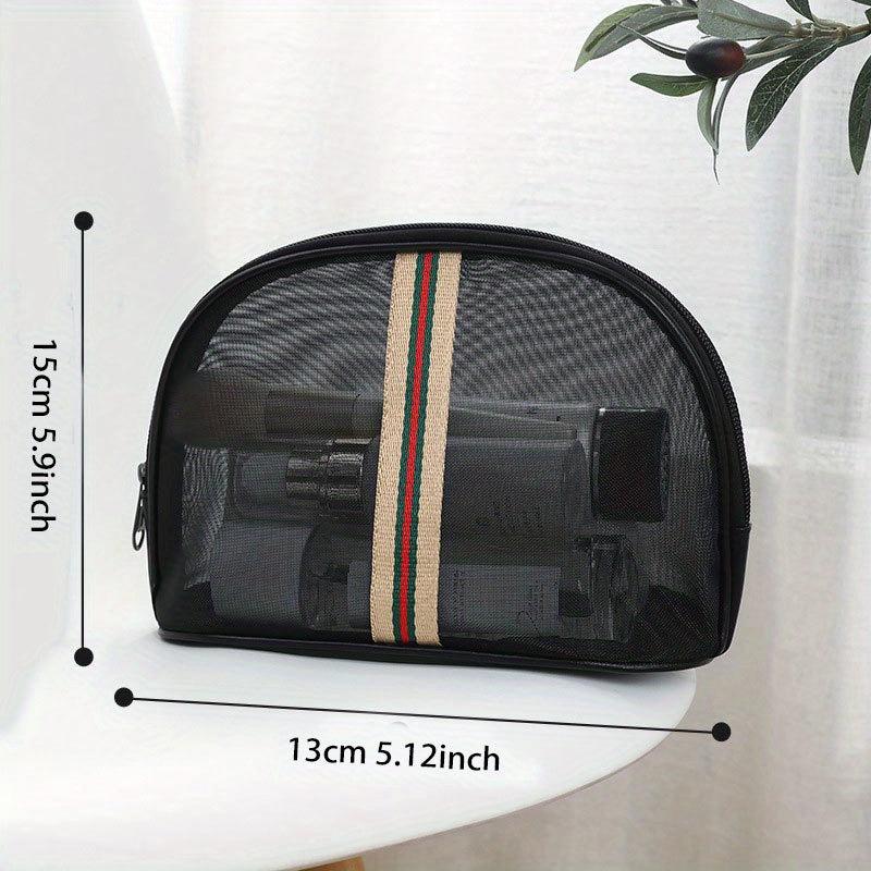 Mesh Travel Toiletry Bag Zipper Wash Bag Women's Cosmetic Storage Portable