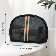 Mesh Travel Toiletry Bag Zipper Wash Bag Women's Cosmetic Storage Portable