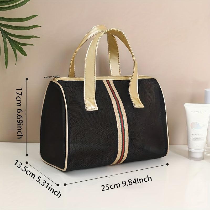 Mesh Travel Toiletry Bag Zipper Wash Bag Women's Cosmetic Storage Portable