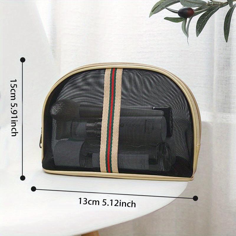 Mesh Travel Toiletry Bag Zipper Wash Bag Women's Cosmetic Storage Portable