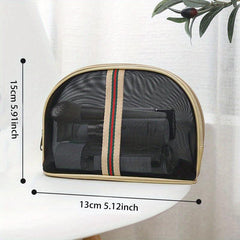 Mesh Travel Toiletry Bag Zipper Wash Bag Women's Cosmetic Storage Portable