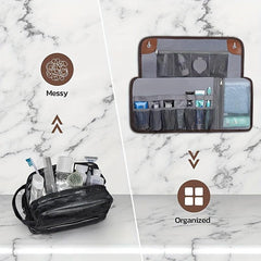 Portable Vintage Roll Toiletry Wash Bag Makeup Travel Essentials Bag