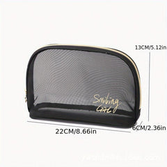 Mesh Cosmetic Storage Bag Portable Makeup Pouch Toiletry Bag