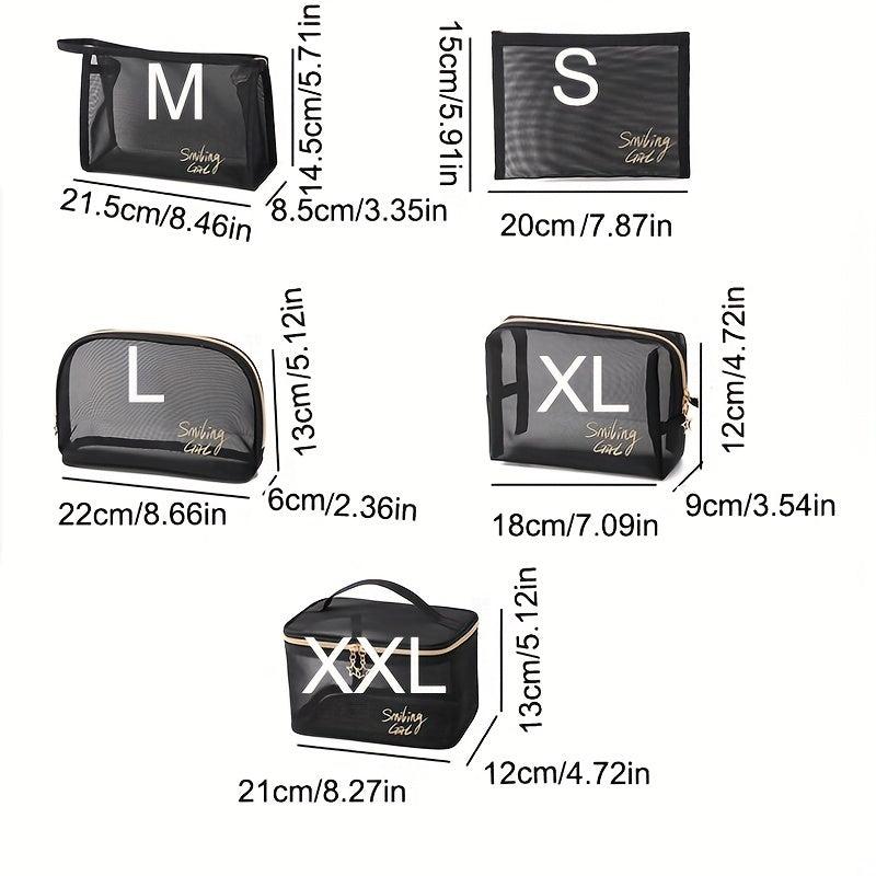Mesh Cosmetic Storage Bag Portable Makeup Pouch Toiletry Bag