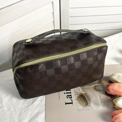 Plaid Pattern Cosmetic Bag Waterproof Makeup Storage Bag