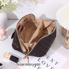 Plaid Pattern Cosmetic Bag Waterproof Makeup Storage Bag