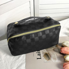 Plaid Pattern Cosmetic Bag Waterproof Makeup Storage Bag