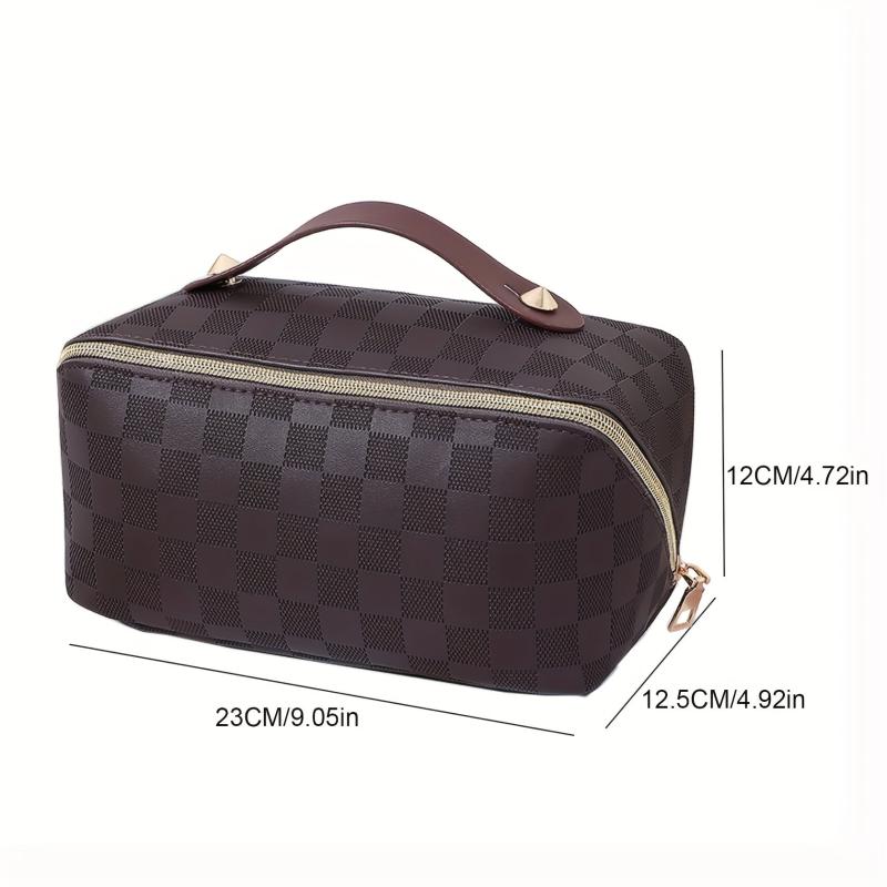 Plaid Pattern Cosmetic Bag Waterproof Makeup Storage Bag