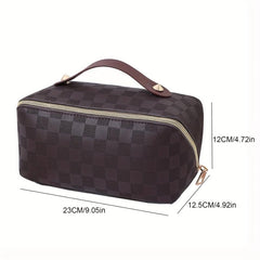 Plaid Pattern Cosmetic Bag Waterproof Makeup Storage Bag