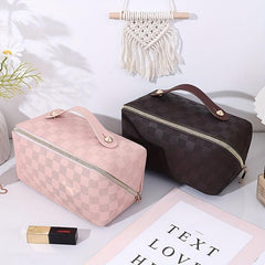 Plaid Pattern Cosmetic Bag Waterproof Makeup Storage Bag