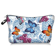 Butterfly Pattern Zipper Storage Bag Lightweight Cosmetic Makeup Pouch