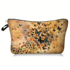Butterfly Pattern Zipper Storage Bag Lightweight Cosmetic Makeup Pouch