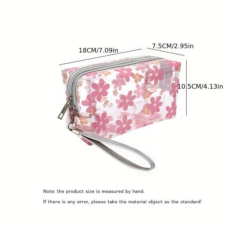Flower Pattern Cosmetic Bag Waterproof Makeup Organizer