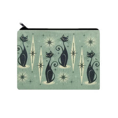 Vintage Cat Print Zipper Pouch Lightweight Carry On Bag