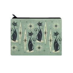 Vintage Cat Print Zipper Pouch Lightweight Carry On Bag