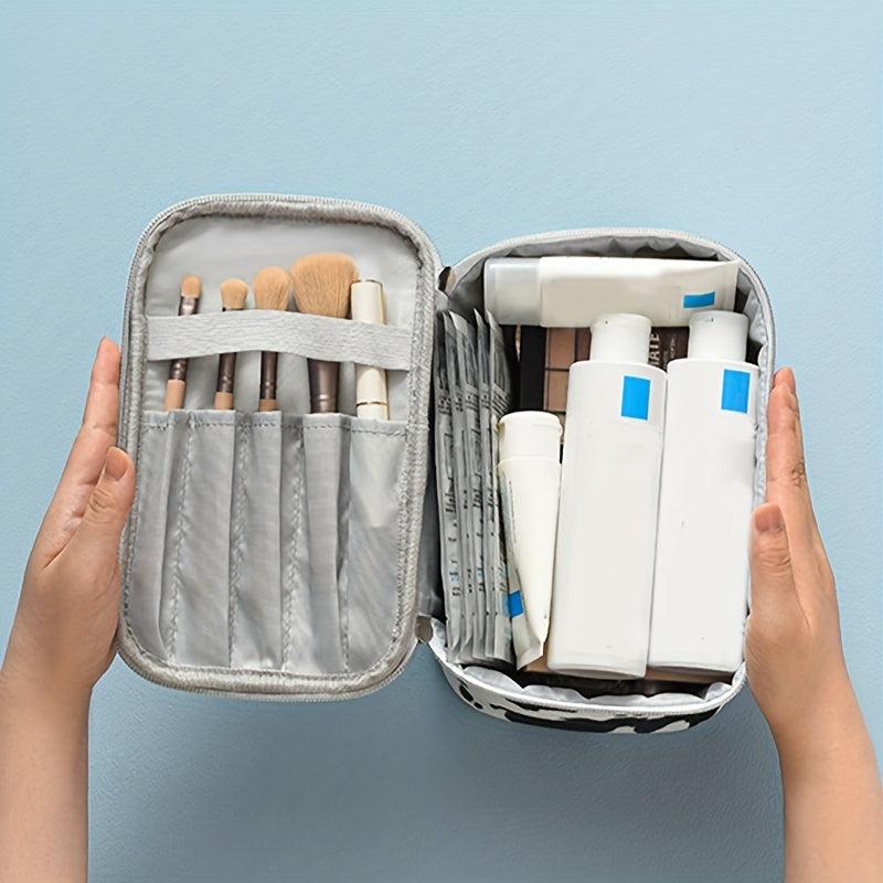 Cow Print Portable Cosmetic Bag Zipper Travel Waterproof Makeup Storage Bag
