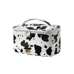 Cow Print Portable Cosmetic Bag Zipper Travel Waterproof Makeup Storage Bag