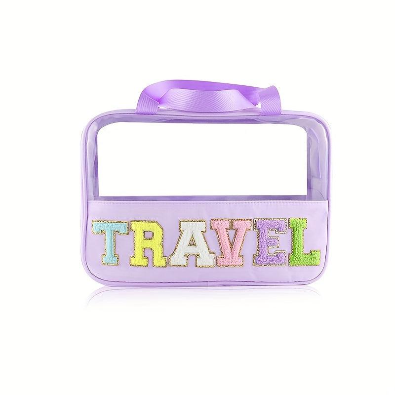 Large Capacity Portable Makeup Bag Semi Transparent Storage Bag