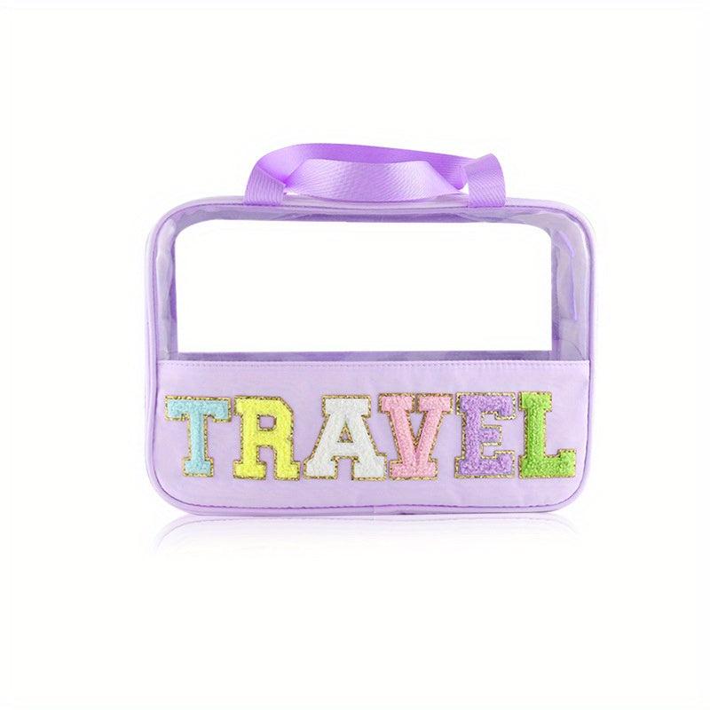 Large Capacity Portable Makeup Bag Semi Transparent Storage Bag
