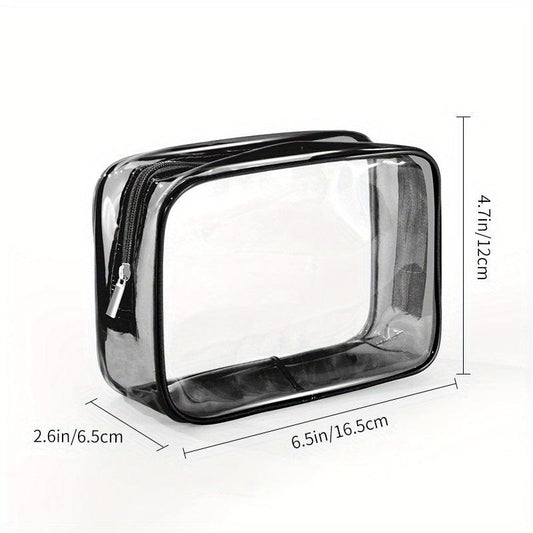 Transparent Zipper Makeup Bag Lightweight Toiletry Wash Bag