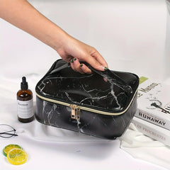Marble Pattern Square Cosmetic Bag Waterproof Makeup Storage