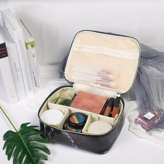 Marble Pattern Square Cosmetic Bag Waterproof Makeup Storage
