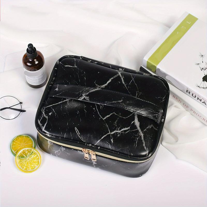 Marble Pattern Square Cosmetic Bag Waterproof Makeup Storage
