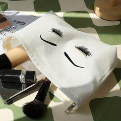 Ladies Eyelash Makeup Pouch Corduroy Cosmetic Bag Gift