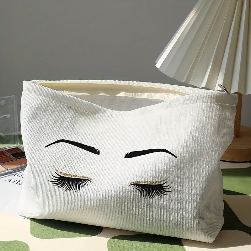 Ladies Eyelash Makeup Pouch Corduroy Cosmetic Bag Gift